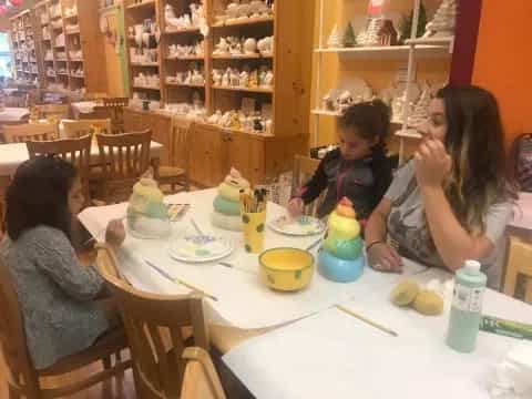 a group of people sitting at a table