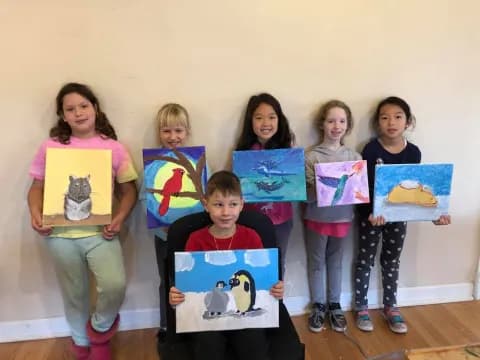 a group of children holding up posters