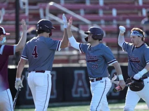 a group of baseball players celebrating