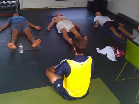 a group of people lying on the floor