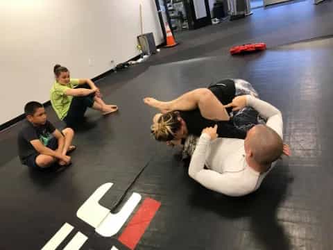 a group of people lying on the floor
