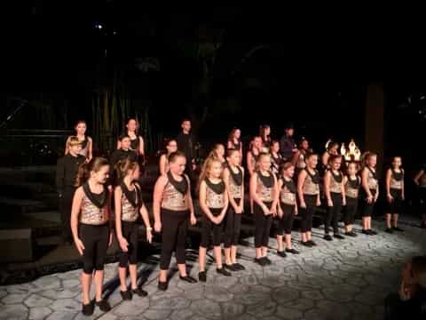 a group of people standing together