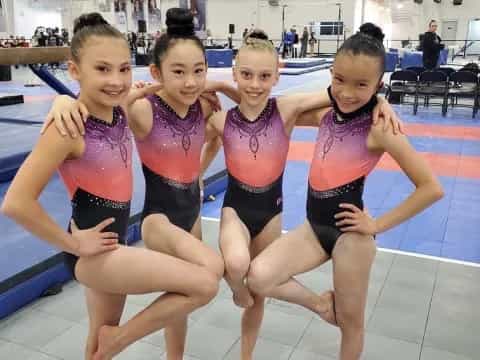 a group of girls posing for a picture