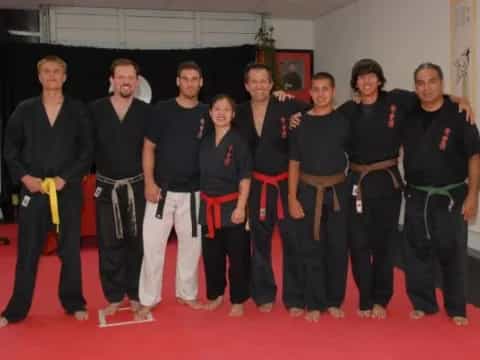 a group of people posing for a photo