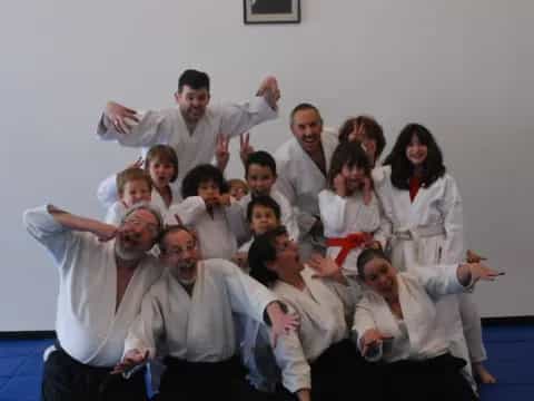 a group of people posing for a photo