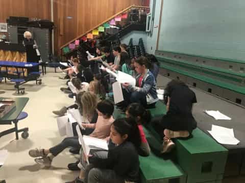 a group of students in a classroom