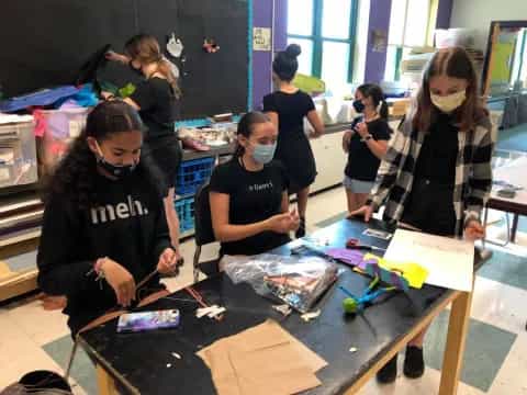 a group of people working on a project