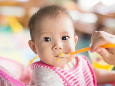 a baby with a toothbrush in its mouth